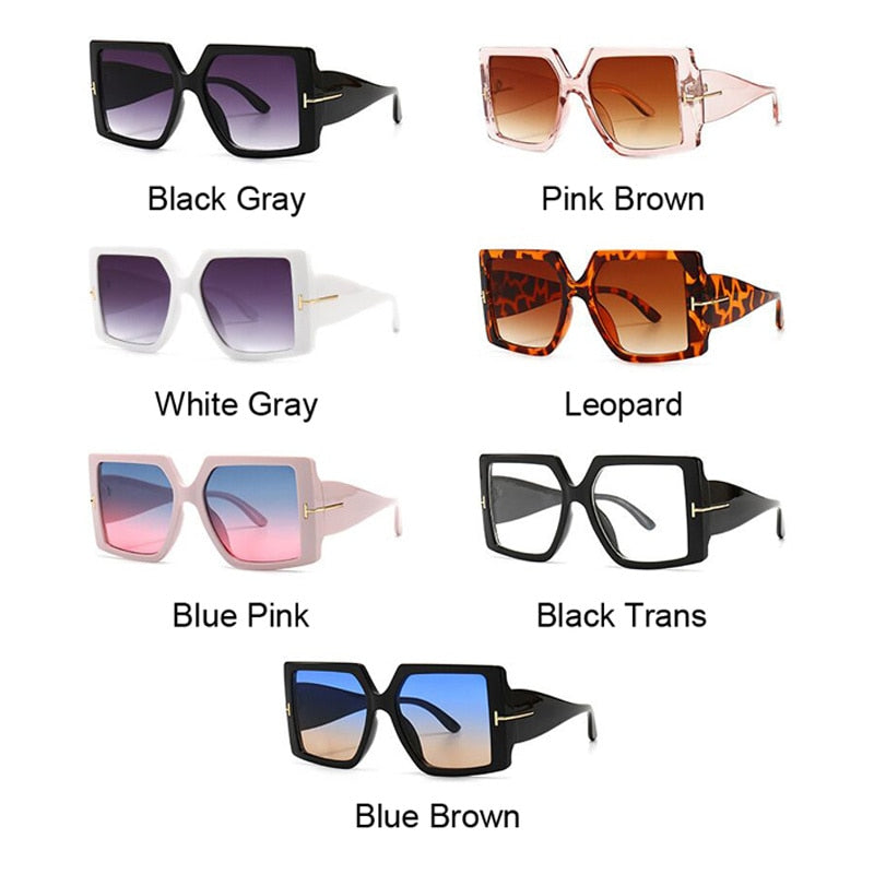 Square Sunglasses Woman Black Oversized Sun Glasses Female Retro Vintage Big Frame Gradient Mirror Lunette De Soleil Femme - Image 6
