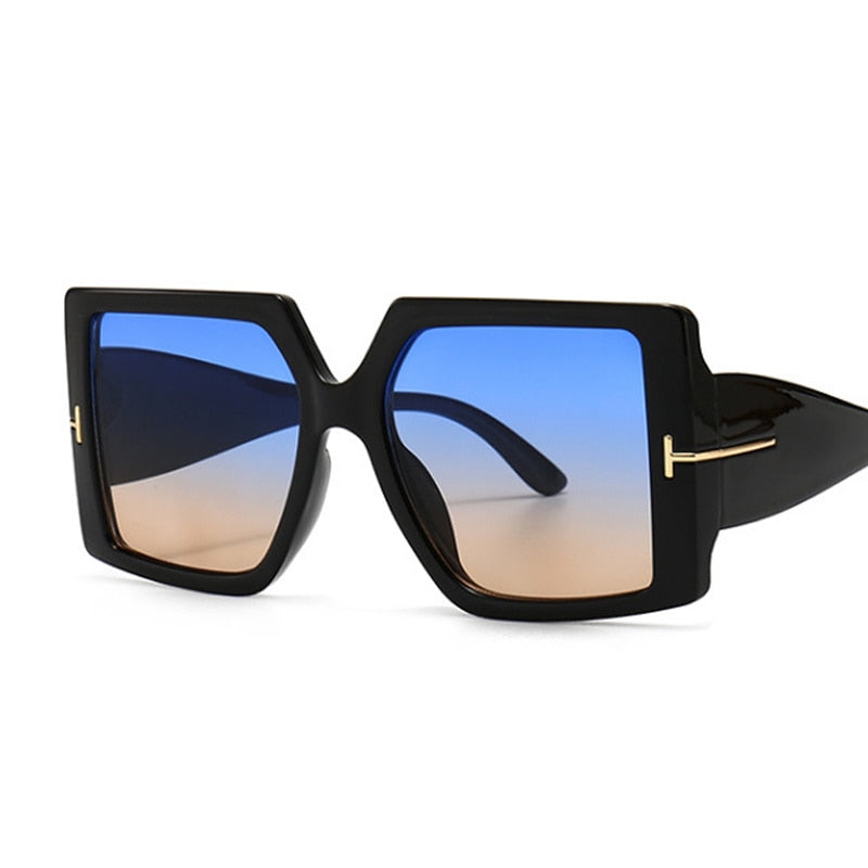 Square Sunglasses Woman Black Oversized Sun Glasses Female Retro Vintage Big Frame Gradient Mirror Lunette De Soleil Femme - Image 7