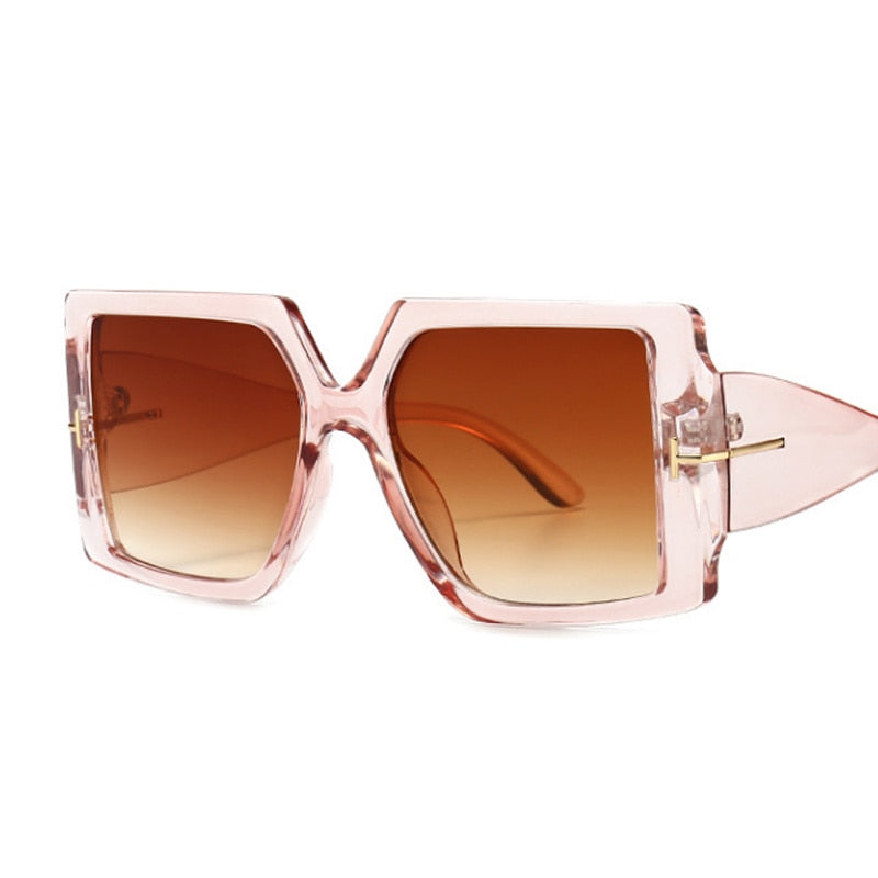 Square Sunglasses Woman Black Oversized Sun Glasses Female Retro Vintage Big Frame Gradient Mirror Lunette De Soleil Femme - Image 5