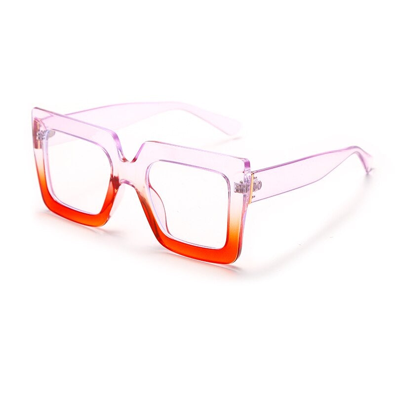 Vintage Oversize Square Glasses Women Men Big Frame Glasses For Female Gradient Spectacles Frame Punk Clear Lens Optical Eyewear - Image 9