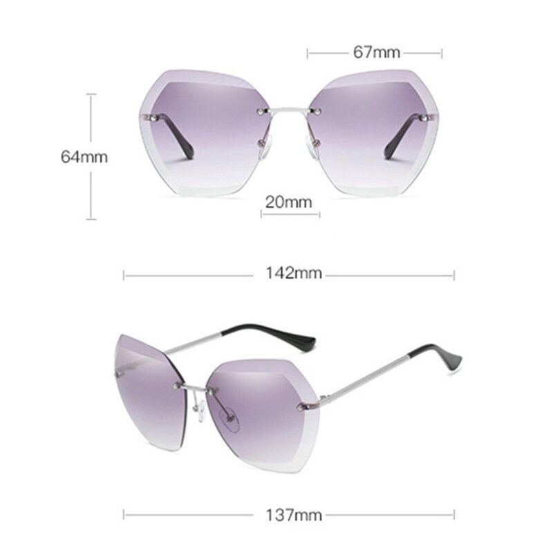 Oversized Rimless Sunglasses - Image 13