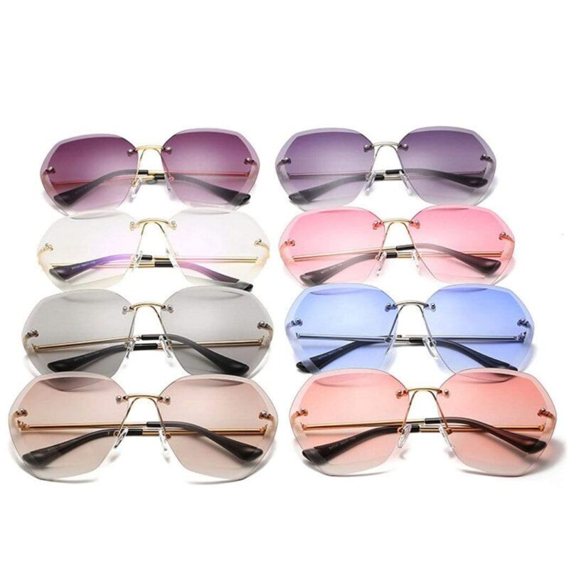 Oversized Rimless Sunglasses - Image 7