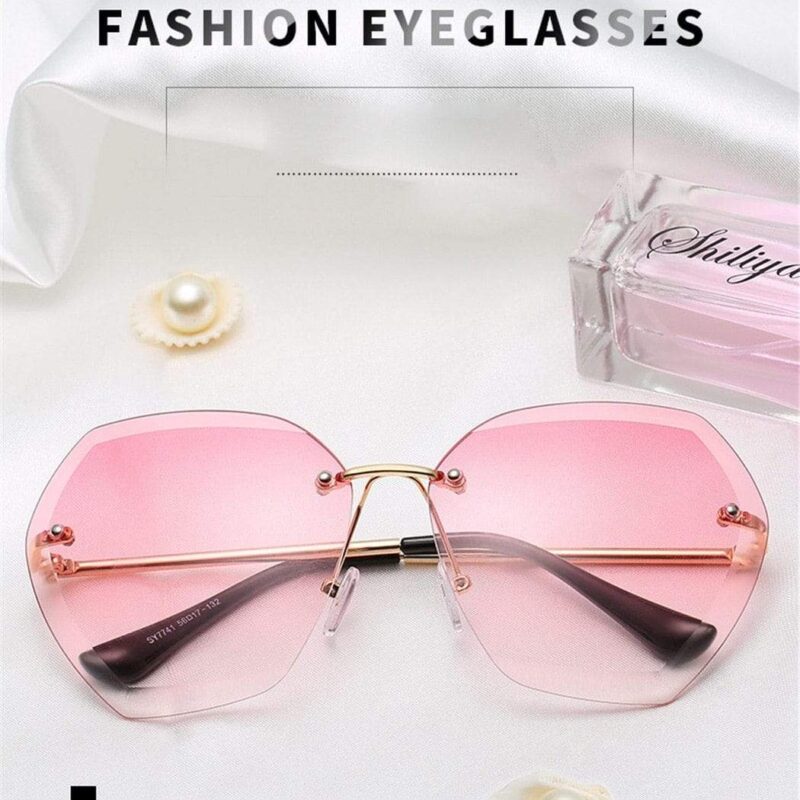 Oversized Rimless Sunglasses - Image 12