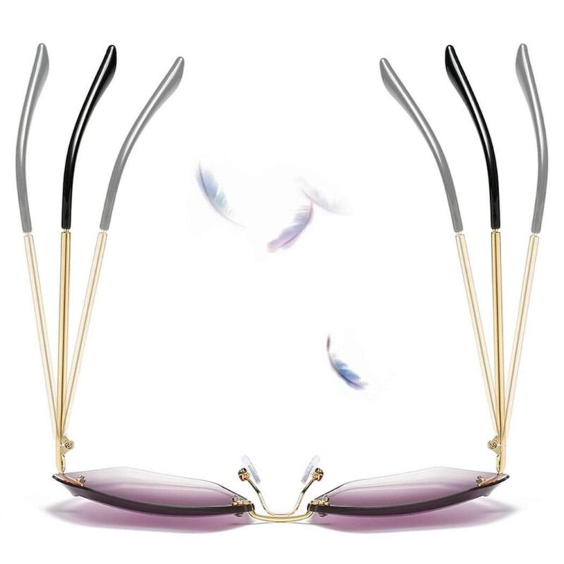 Oversized Rimless Sunglasses - Image 9