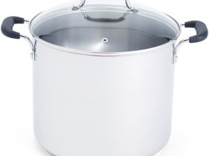 Specialty Stainless Steel Stockpot 12 Quart Oven Safe 350F Pots and Pans, Cookware Silver