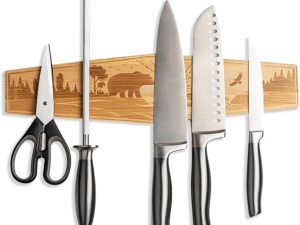 Premium Mangetic Knife Holder for Wall - Strong Heavy-Duty 16 Inch Engraved Magnet for Knives - Wall or Refrigerator Kitchen Magnetic Knife Stripe - Designed in U.S.