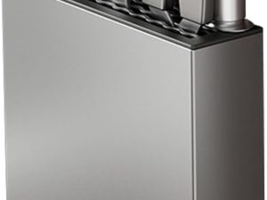 Magnetic Universal Knife Block Holder, Magnetic Aluminum Knife Holder for Refrigerator with Slots for Scissors and Sharpening Rod Storage Stand Display Unique Slot Design to Protect Blade