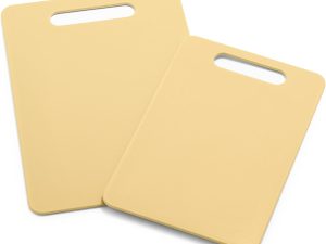 Cutting Board Set 8x12" & 10x14", Extra Durable, Meal Prep, Non-Slip, Grip Handles, Crack Resistant, Dishwasher Safe, Reversible, Versatile Kitchen Essentials, Yellow