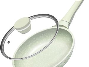 Non stick Frying Pans 8 in Skillet with Lid, Omelet Pan, Small Frying Pans Nonstick, Healthy Cookware Non Toxic Chefs Pan, Egg Pan with Heat Resistant Handle,100% PFOA PFAS-Free, Cooking all stovetop