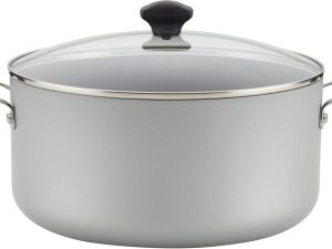 Cookware Nonstick Stockpot with Lid, 10.5 Quart, Silver