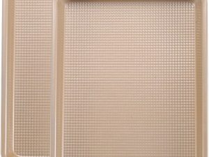 Sheet Pans Cookie Sheet Set,Nonstick Baking Sheets for Oven,9x13 Quarter Sheet Pan,2 Pack,Gold