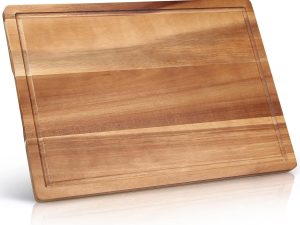 17" Best Acacia Wood Cutting Board for Kitchen Large Charcuterie Board Wooden Chopping Boards Butcher Block Fruit Charcuterie Cheese Boards Meat Serving Platter Carving Board