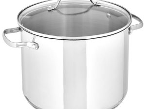 Stainless Steel Stock Pot with Lid, 8 quarts, Silver
