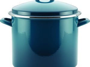 Enamel on Steel Stock Pot/Stockpot with Lid, 12 Quart, Marine Blue