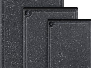 Plastic Cutting Boards for Kitchen, 3-Piece Large Cutting Board Set Dishwasher Safe Chopping Boards with Non-slip Feet and Juice Grooves,