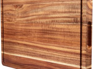 20 Inch Large Acacia Wood Cutting Board 1.5" Thick, Reversible Wooden Cutting Board for Kitchen, Charcuterie Board Cheese Board with Deep Groove, Chopping Board for Meat, Vegetables, Fruit